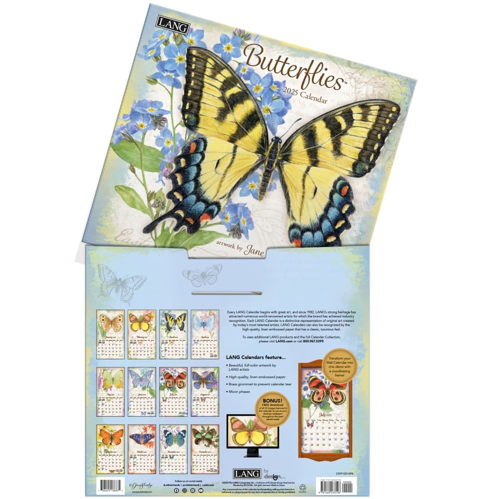 Butterflies 2025 Wall Calendar by Jane Shasky_ALT3