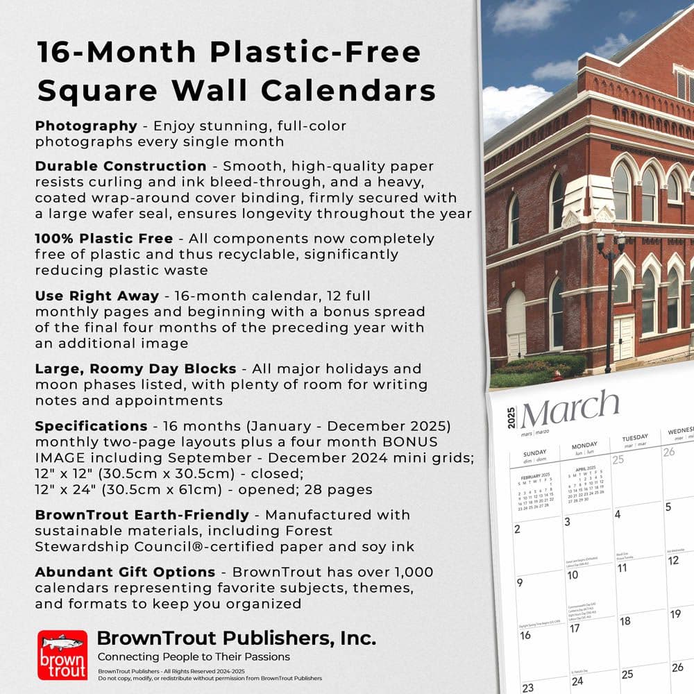 Nashville 2025 Wall Calendar Fifth Alternate Image width=&quot;1000&quot; height=&quot;1000&quot;