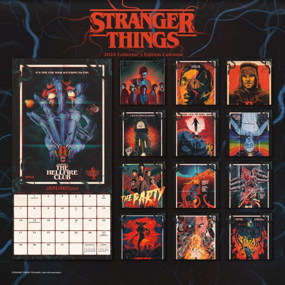Stranger Things Collectors Edition 2024 Wall Calendar Alternate Image 1