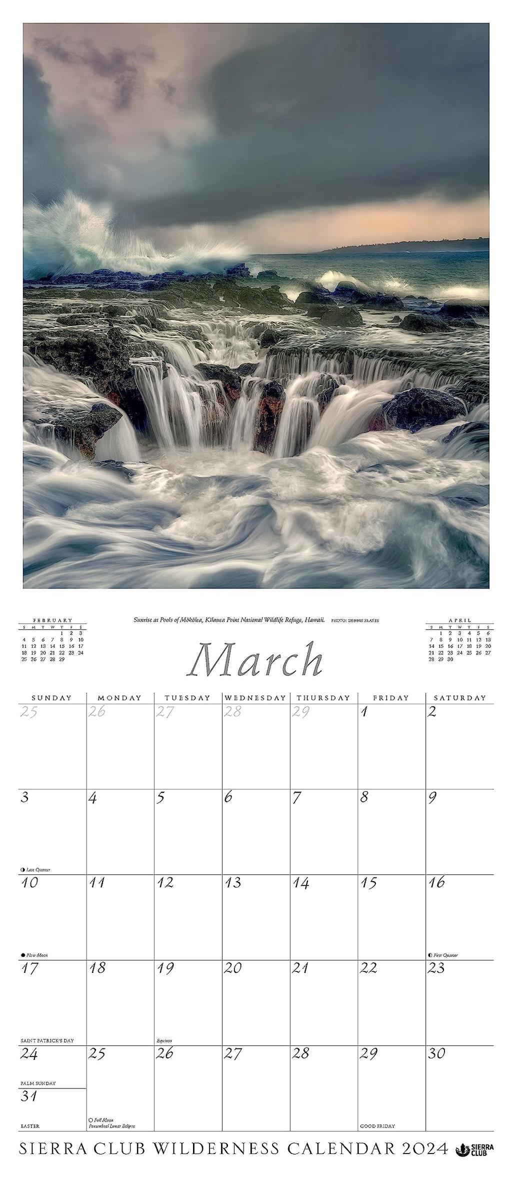 Sierra Club Wilderness 2024 Wall Calendar March