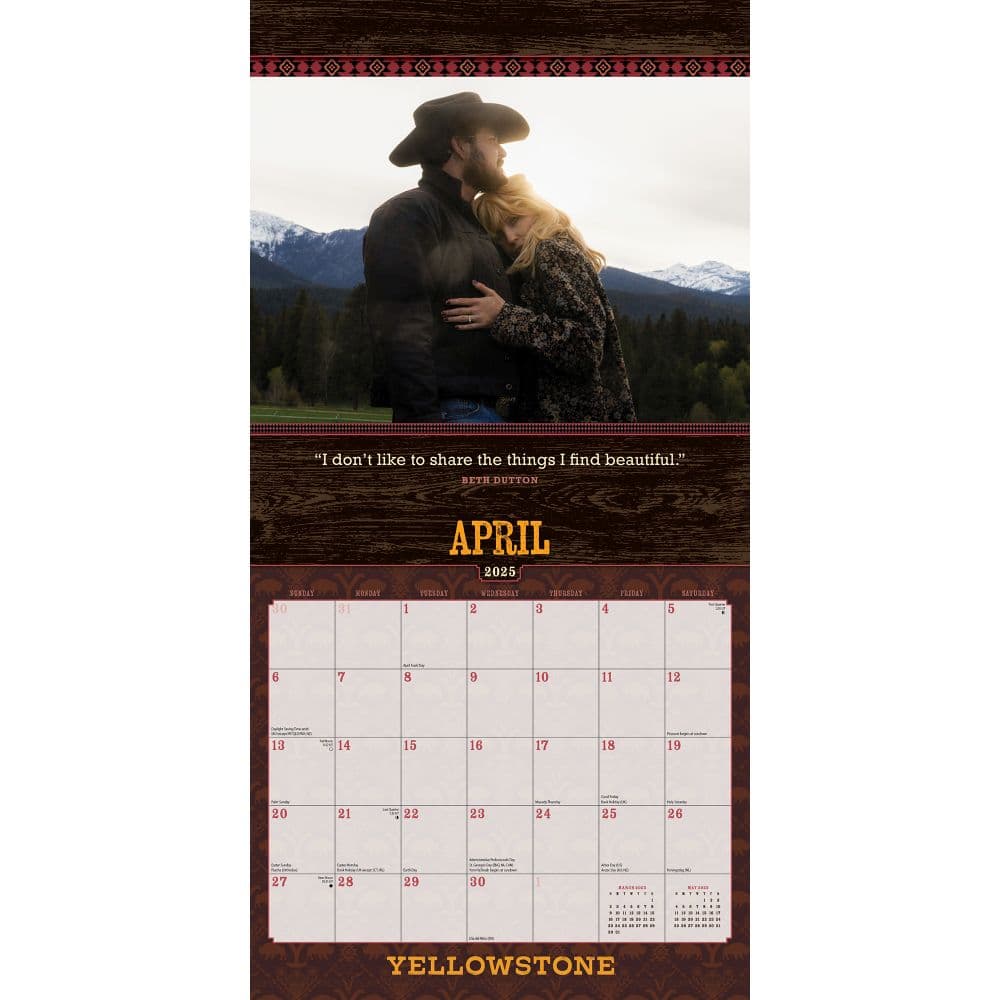 Yellowstone TV 2025 Wall Calendar Sixth Alternate Image