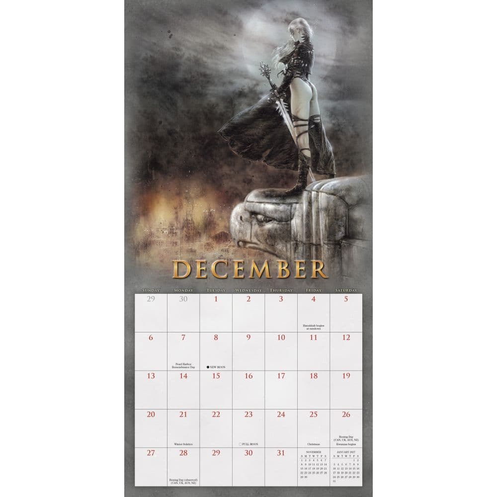The Fantasy Art of Royo 2026 Wall Calendar Third Alternate Image