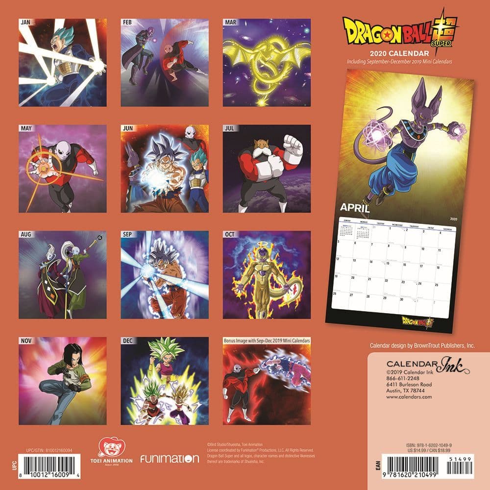 Dragon Ball Super Wall Calendar