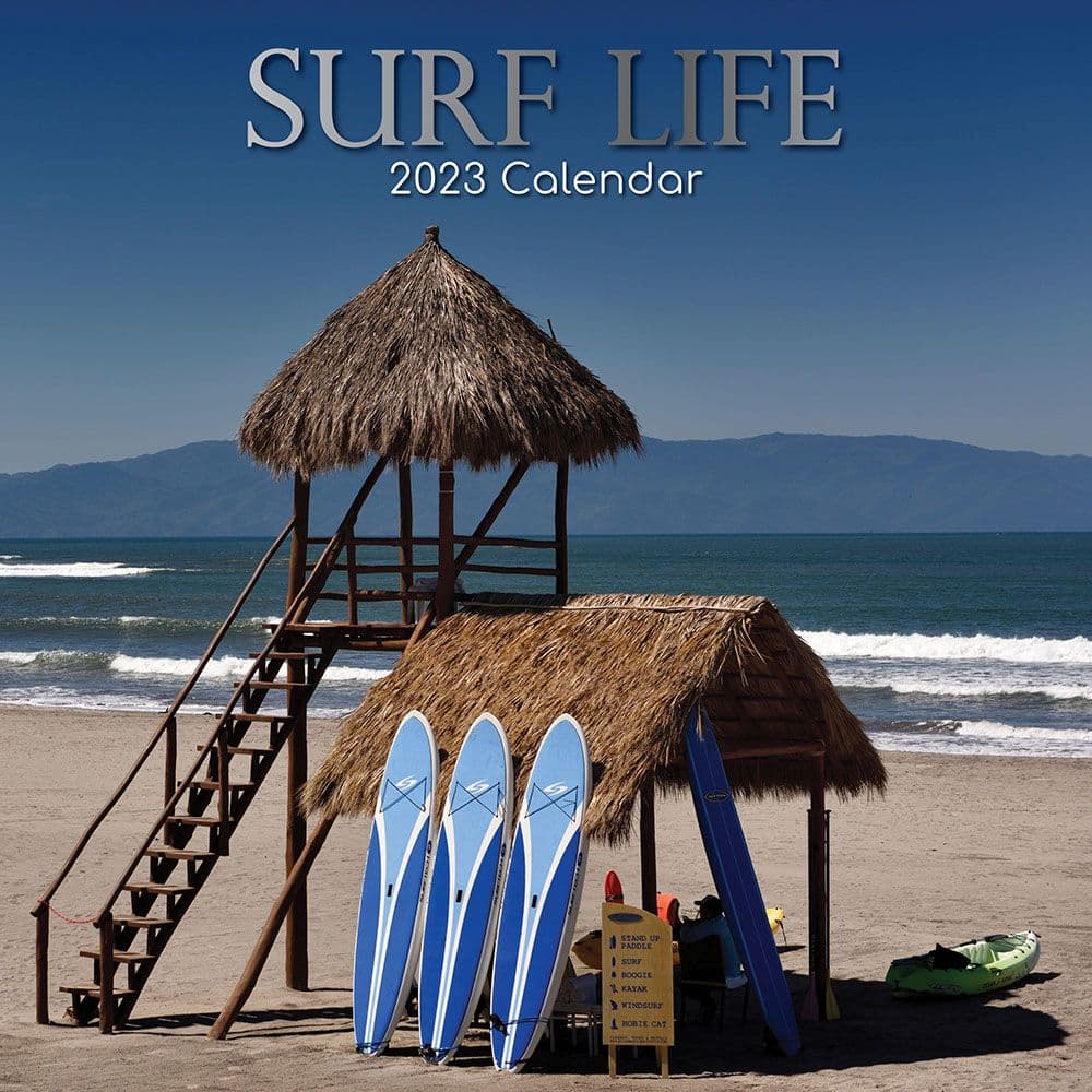 The Gifted Stationery Co Ltd Surf Life 2023 Wall Calendar