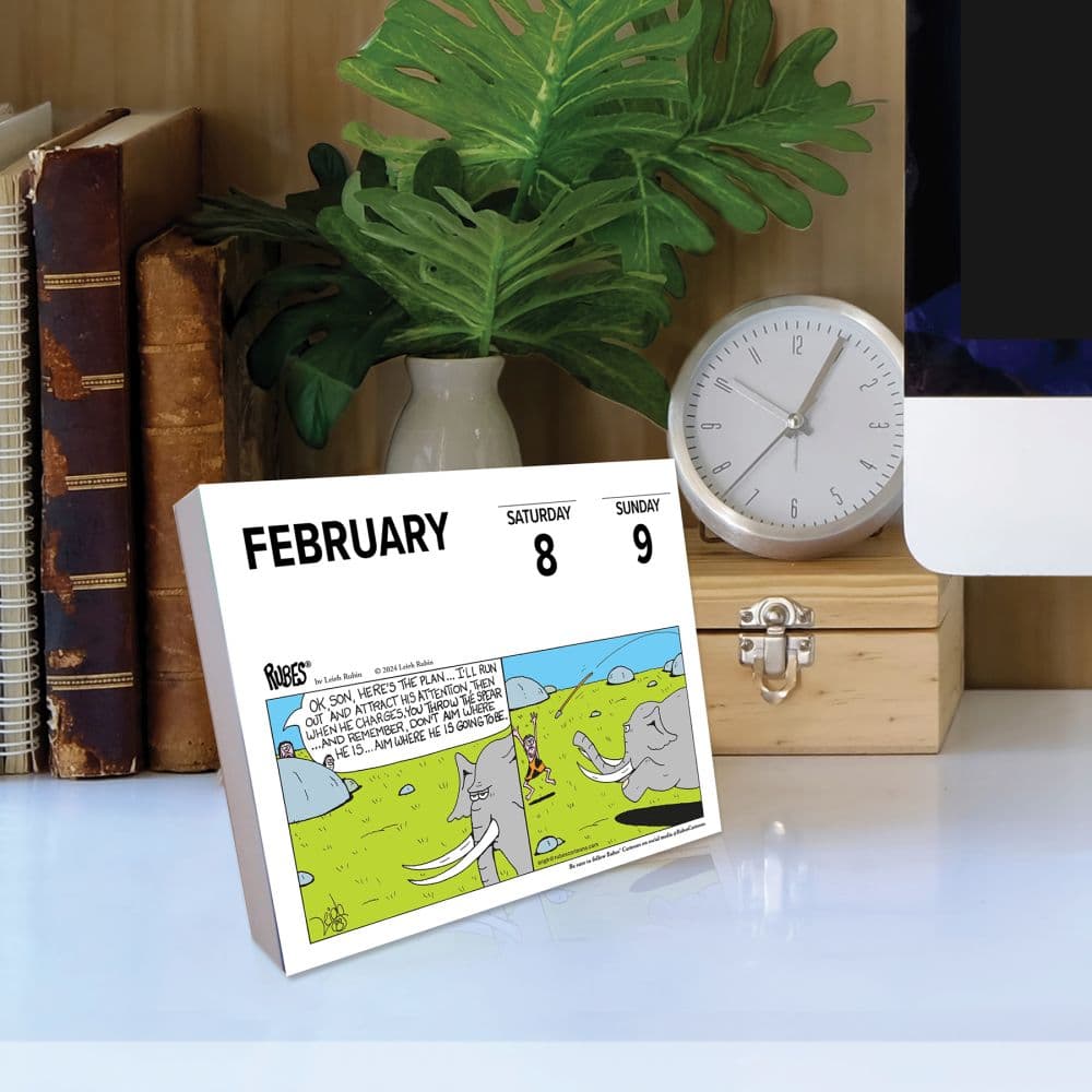 Zoo In A 2025 Desk Calendar on a desk