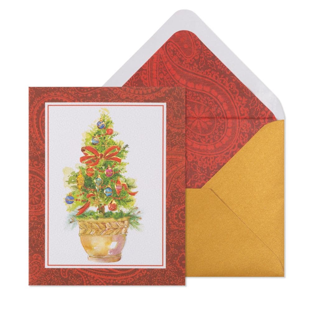 Topiary Tree 10 Count Boxed Christmas Cards NIQUEA.D