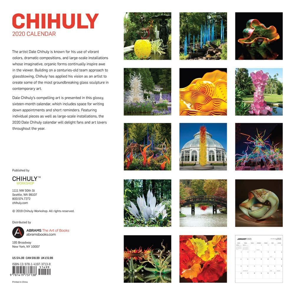 Chihuly Wall Calendar