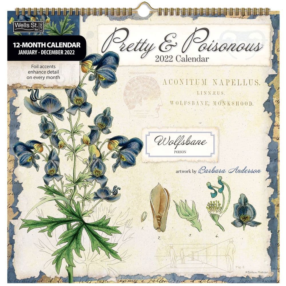 Pretty and Poisonous 2022 Spiral Calendar