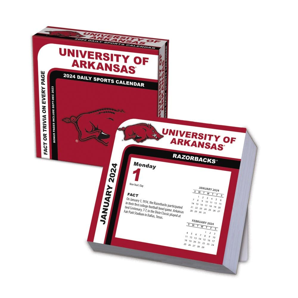 Arkansas Razorbacks 2024 Desk Calendar