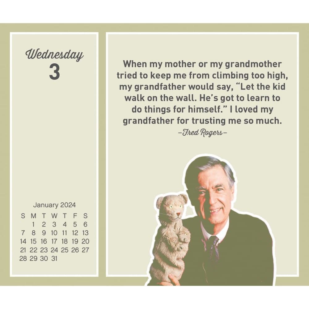 Mister Rogers 2024 Desk Calendar Fourth Alternate Image width=&quot;1000&quot; height=&quot;1000&quot;