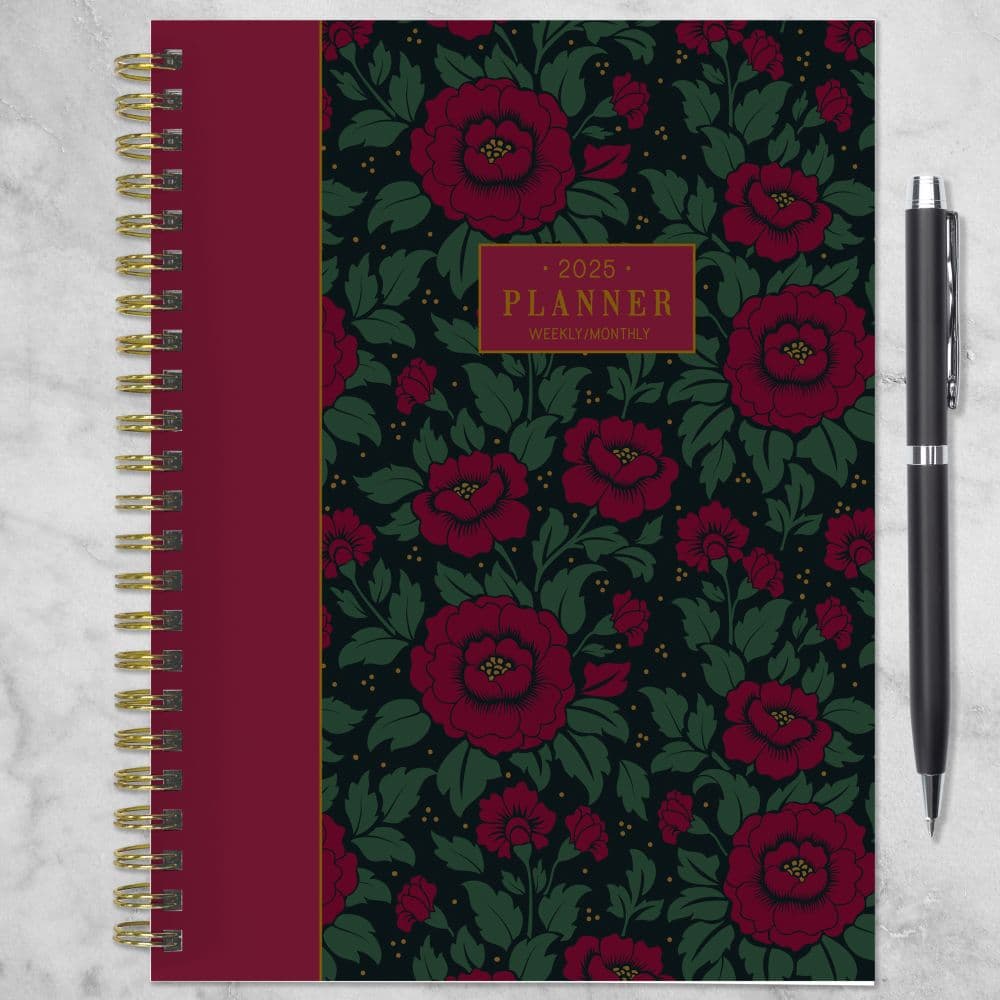 Victorian Blooms 2025 Weekly Planner with pen