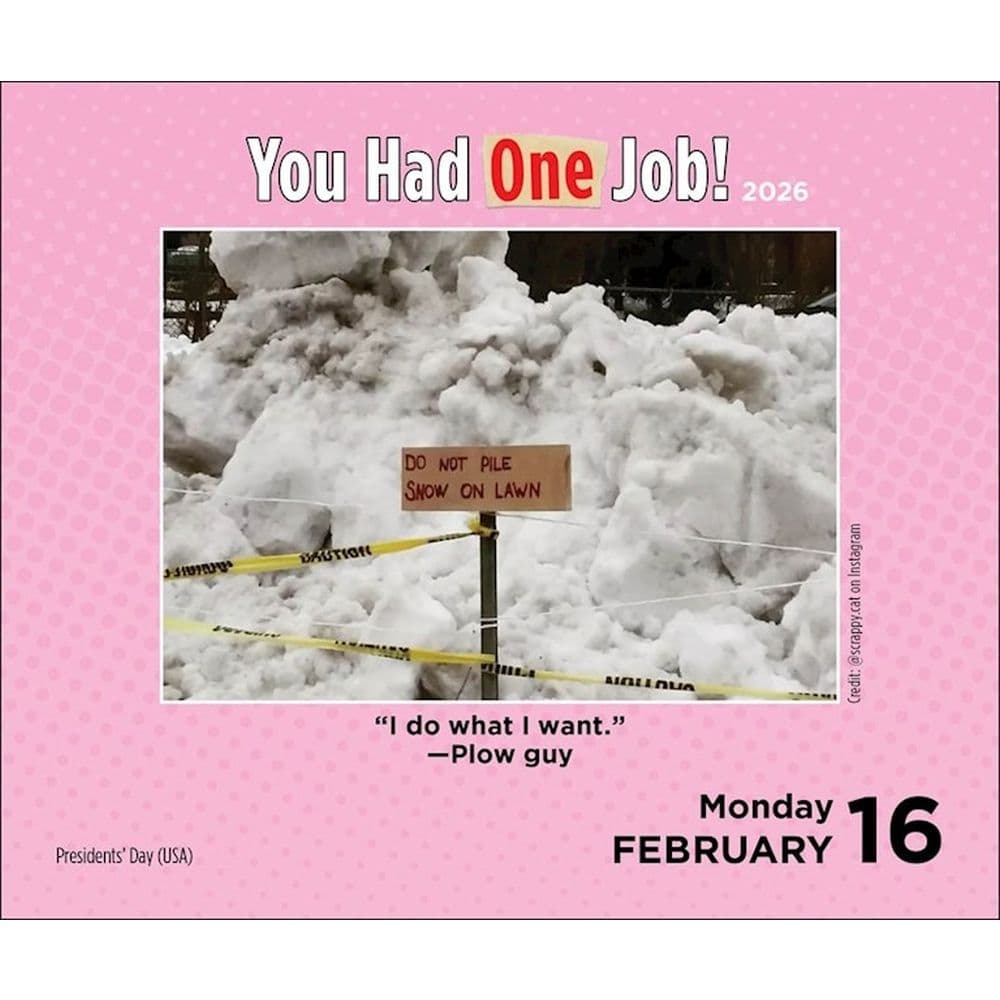 You Had One Job 2026 Desk Calendar Second Alternate Image