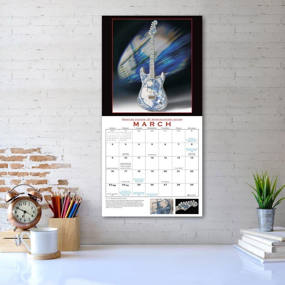 Fender Custom Shop Guitar 2025 Wall Calendar