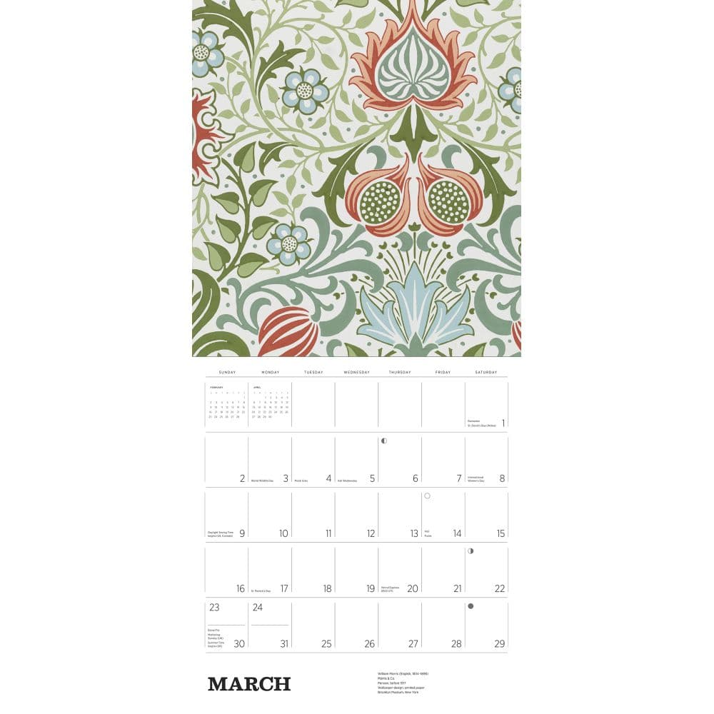 Morris Design 2025 Wall Calendar Second Alternate Image width="1000" height="1000"