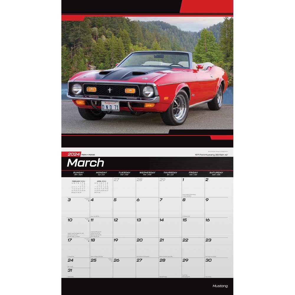 Mustang Deluxe 2024 Wall Calendar Alternate Image 2