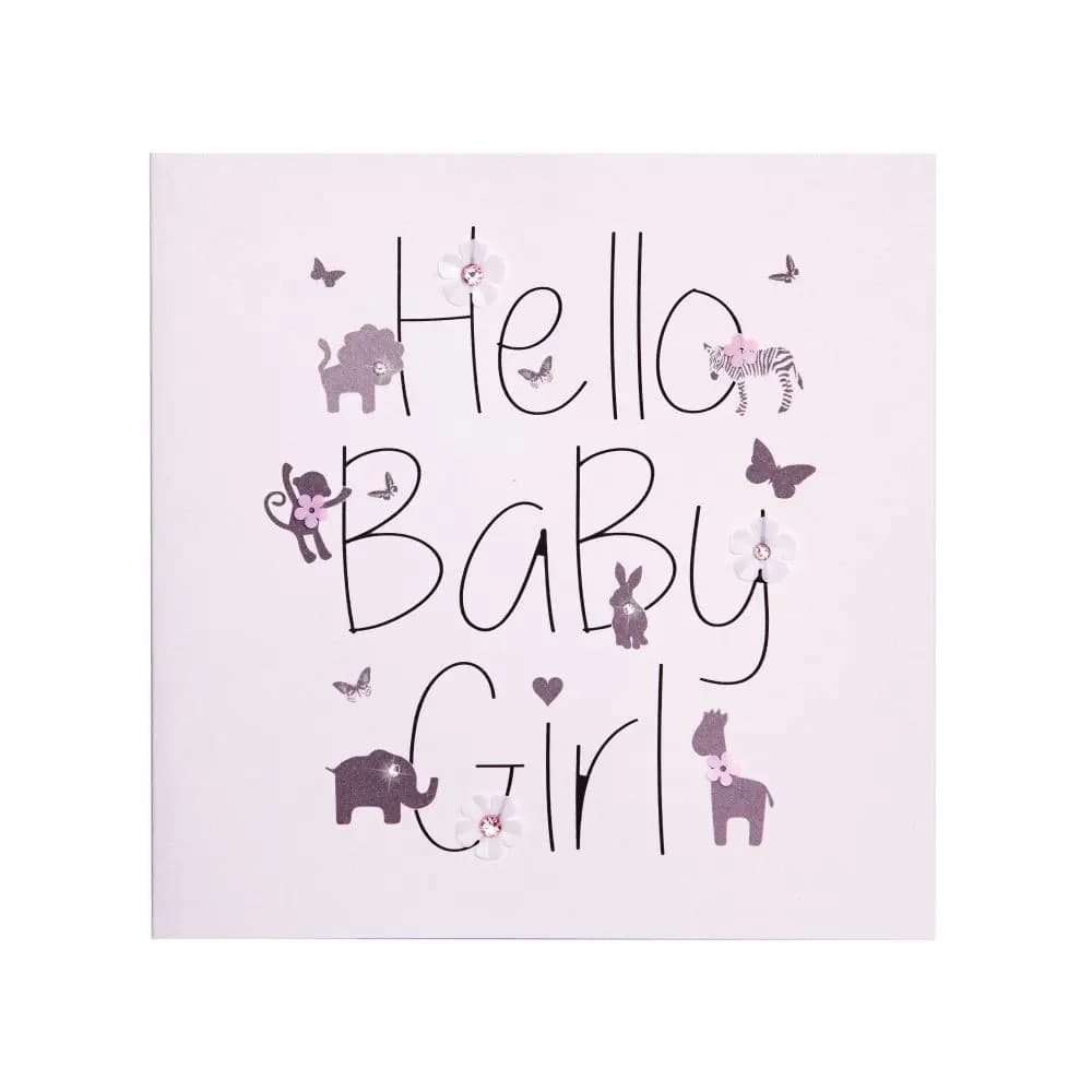 Hello Baby Girl New Baby Card front