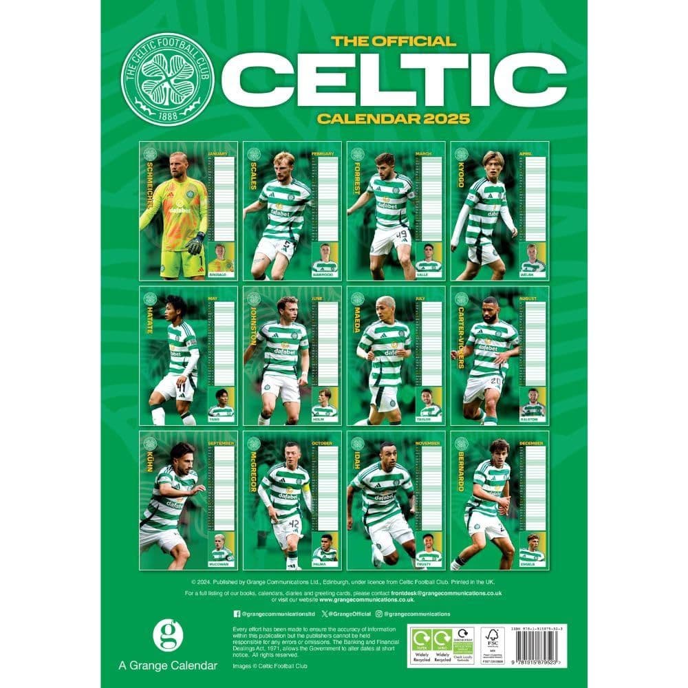 Celtic FC Poster 2025 Wall Calendar First Alternate Image