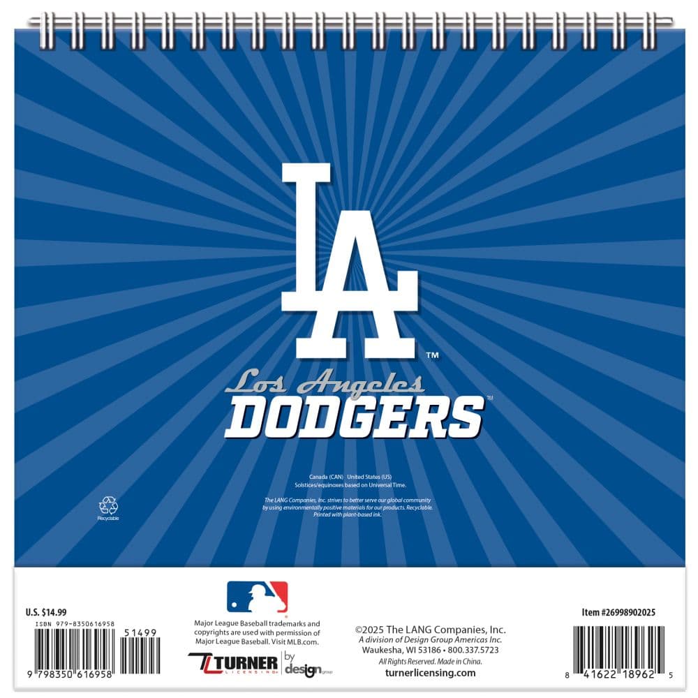 MLB Los Angeles Dodgers 2026 Easel Desk Calendar Second  Alternate image