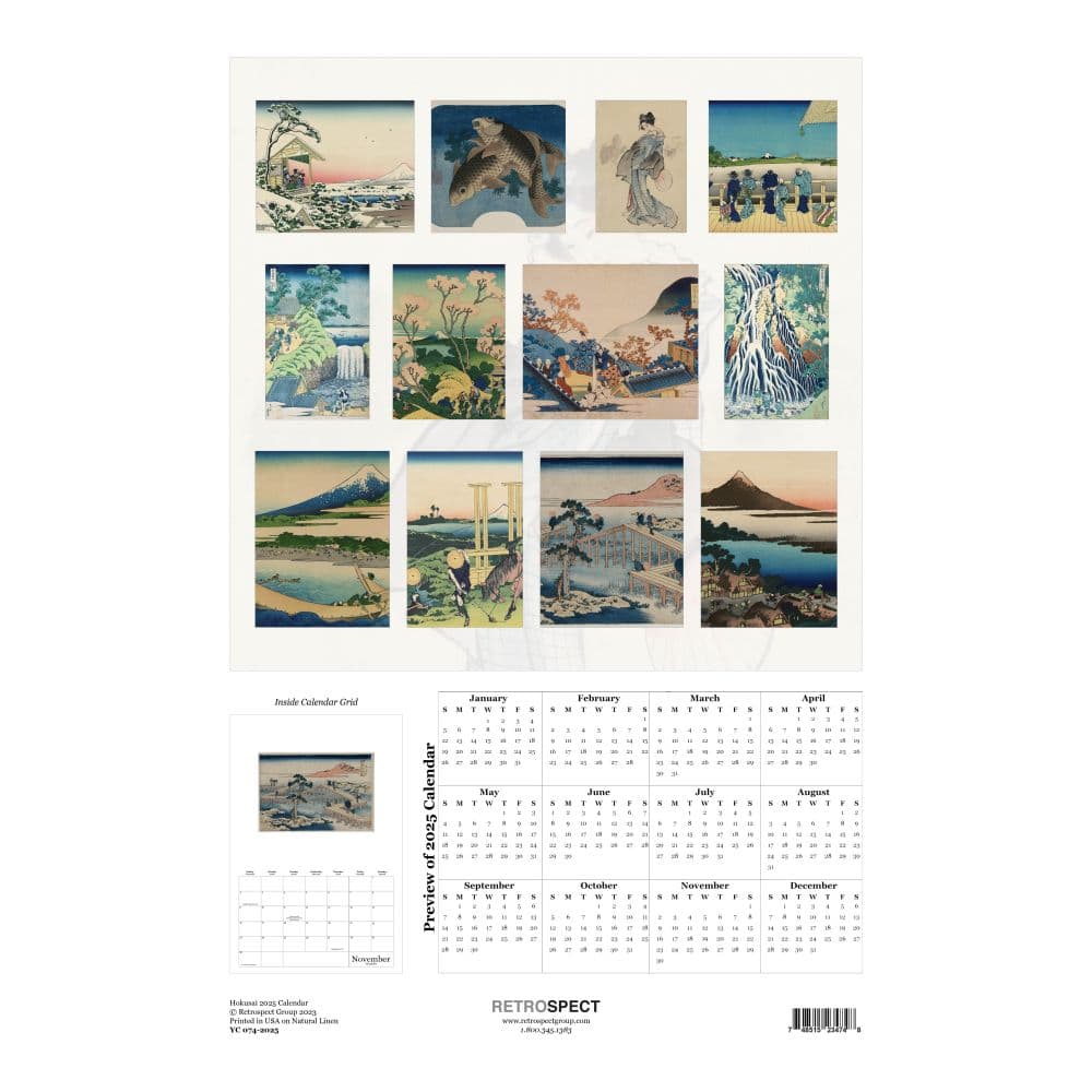 Hokusai Poster 2025 Wall Calendar First Alternate Image width="1000" height="1000"