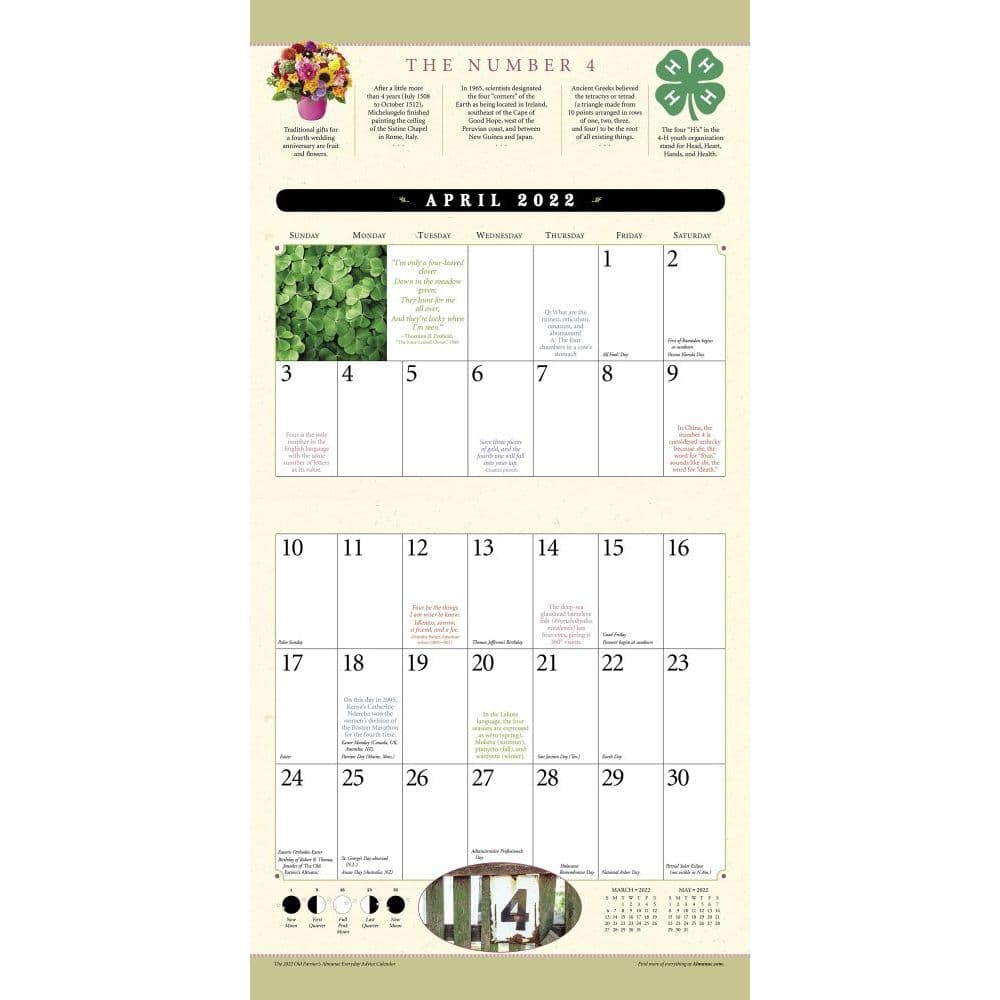 Old Farmers Almanac 2022 Wall Calendar - Calendars.com