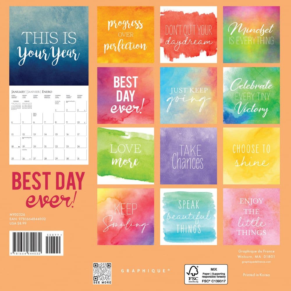 Best Day Ever 2026 Mini Wall Calendar First Alternate Image