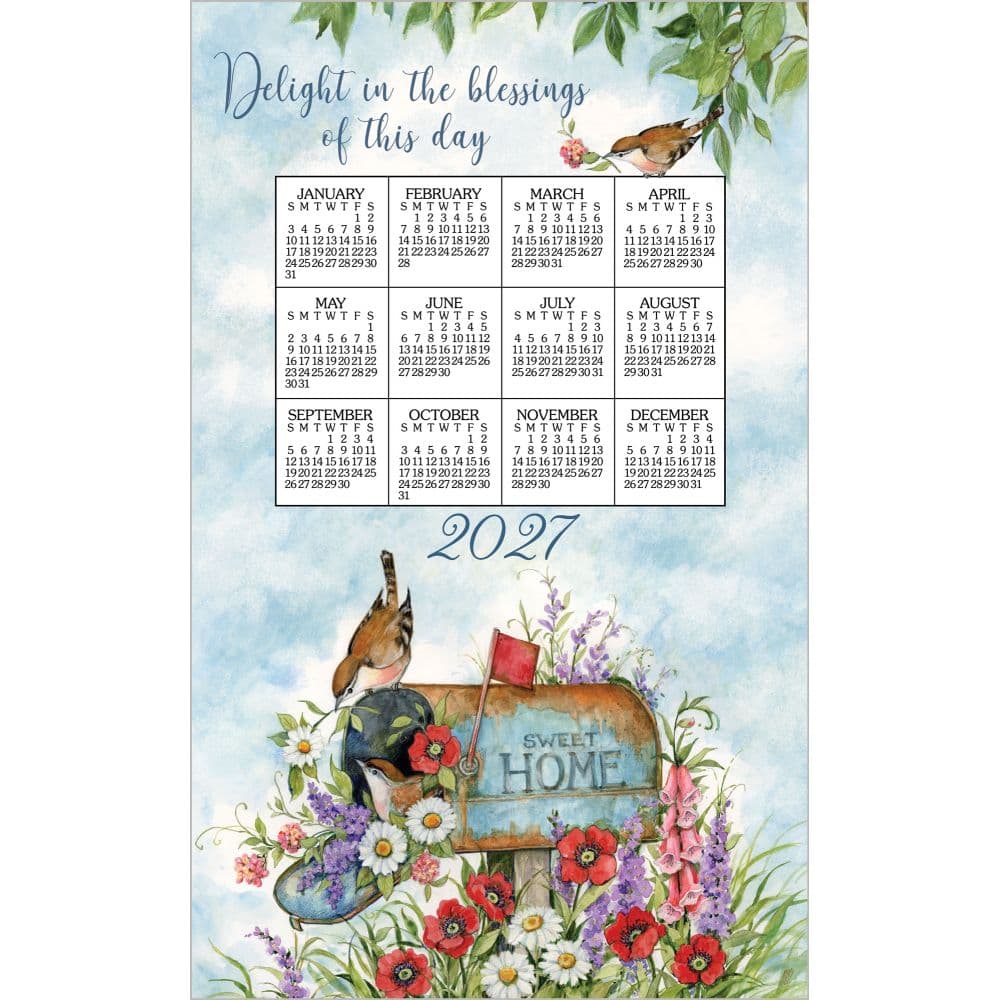 Floral Mail 2027 Calendar Towel Main Product Image