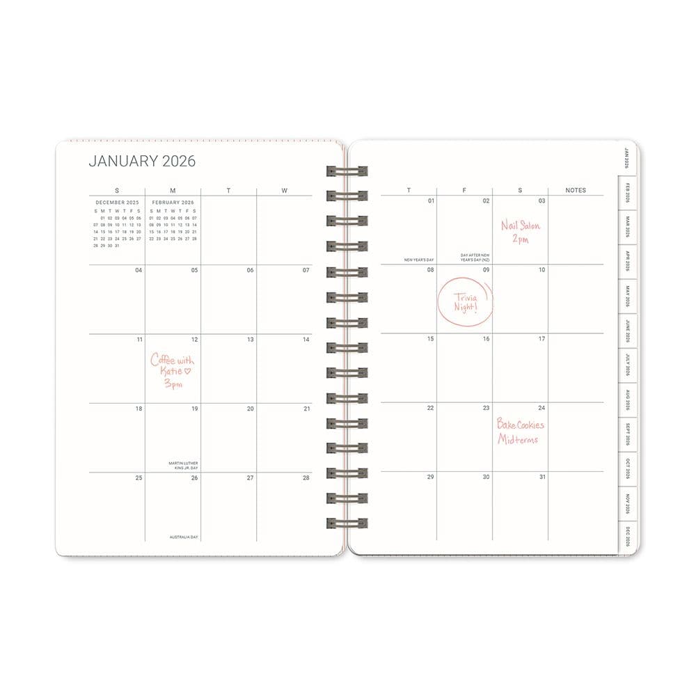 Coral Pink Agatha 2026 Planner Seventh  Alternate Image