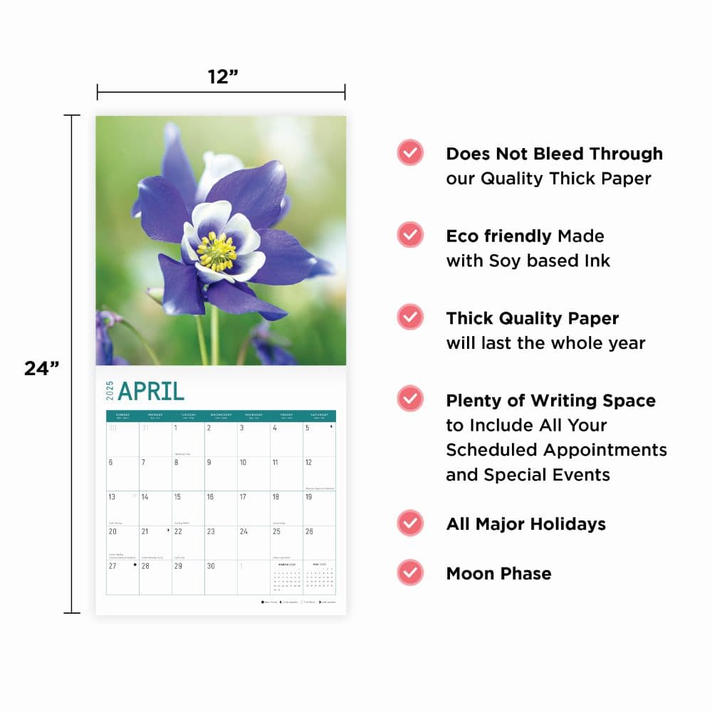 Flowers 2025 Wall Calendar Fourth Alternate Image width="1000" height="1000"