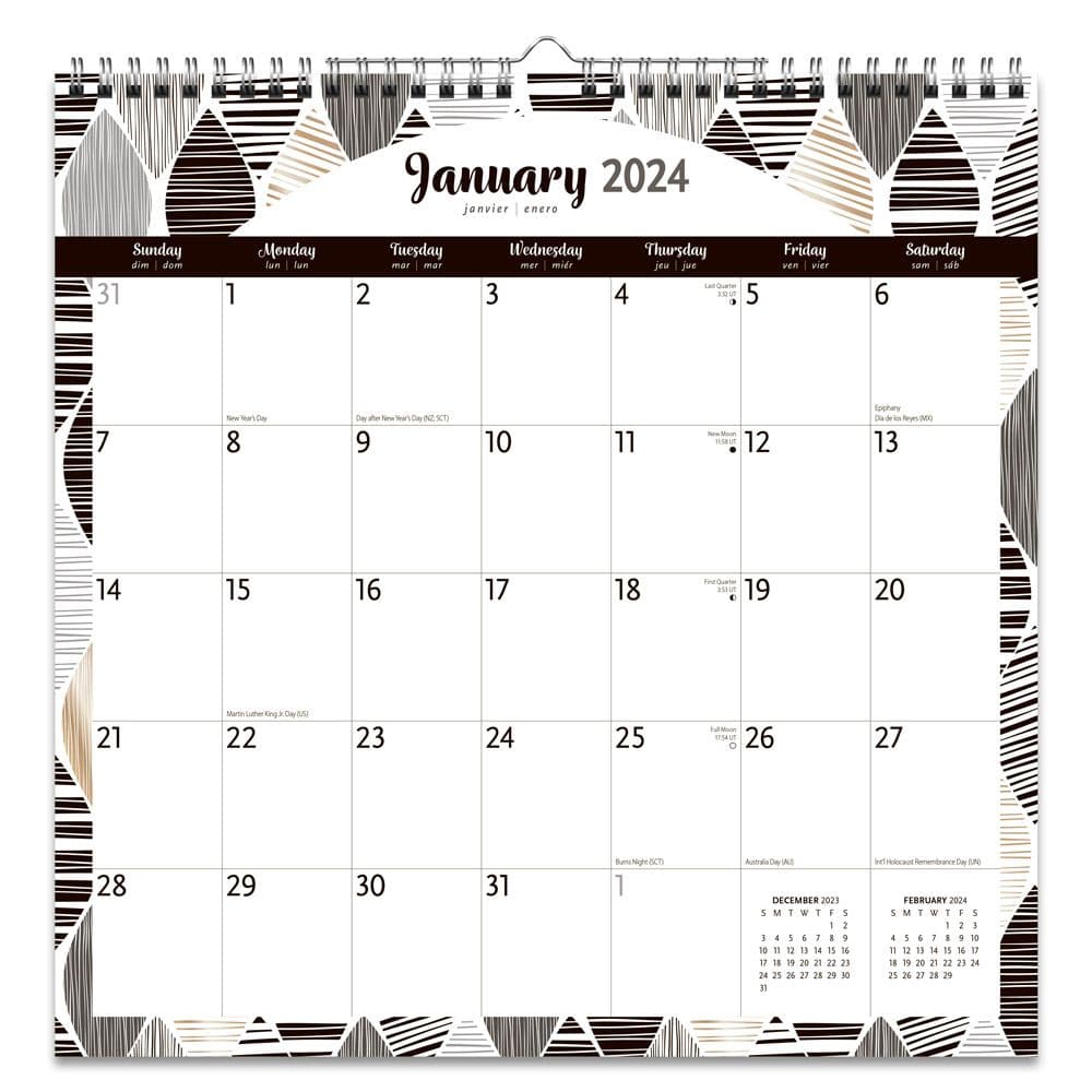 Ebony And Ivory Spiral 2024 Wall Calendar Main Product Image width=&quot;1000&quot; height=&quot;1000&quot;