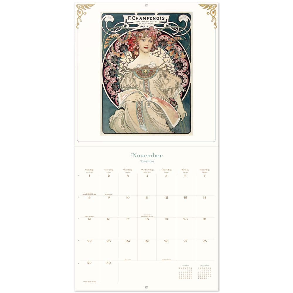 Art Nouveau 2026 Wall Calendar Second Alternate Image