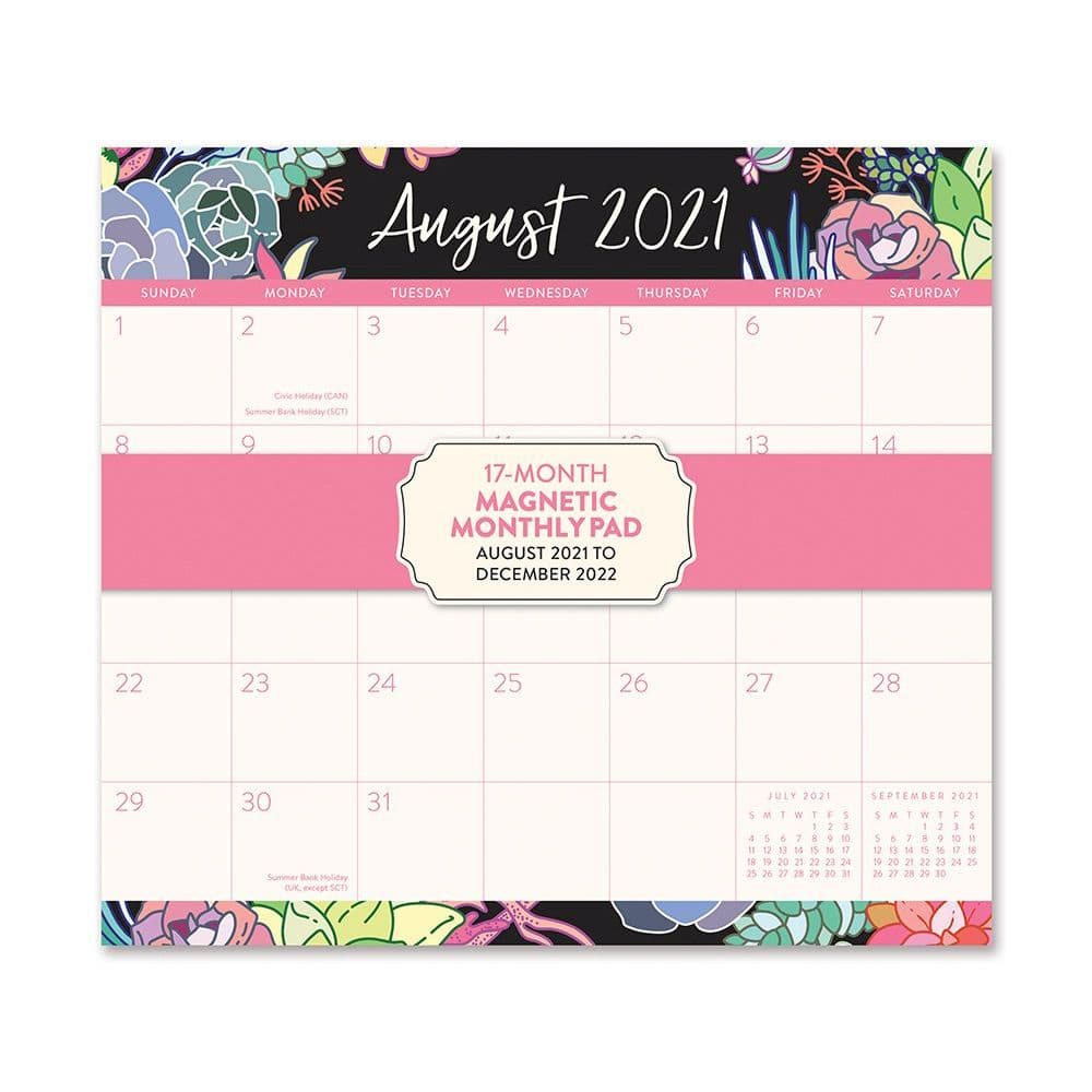 Succulent 2022 Magnetic Wall Calendar