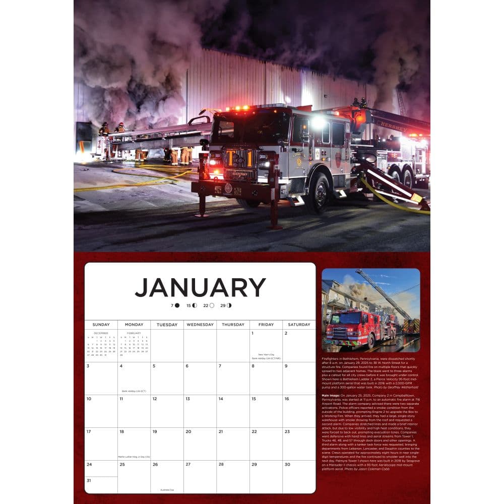 Fire Trucks in Action 2027 Wall Calendar Second Alternate Image