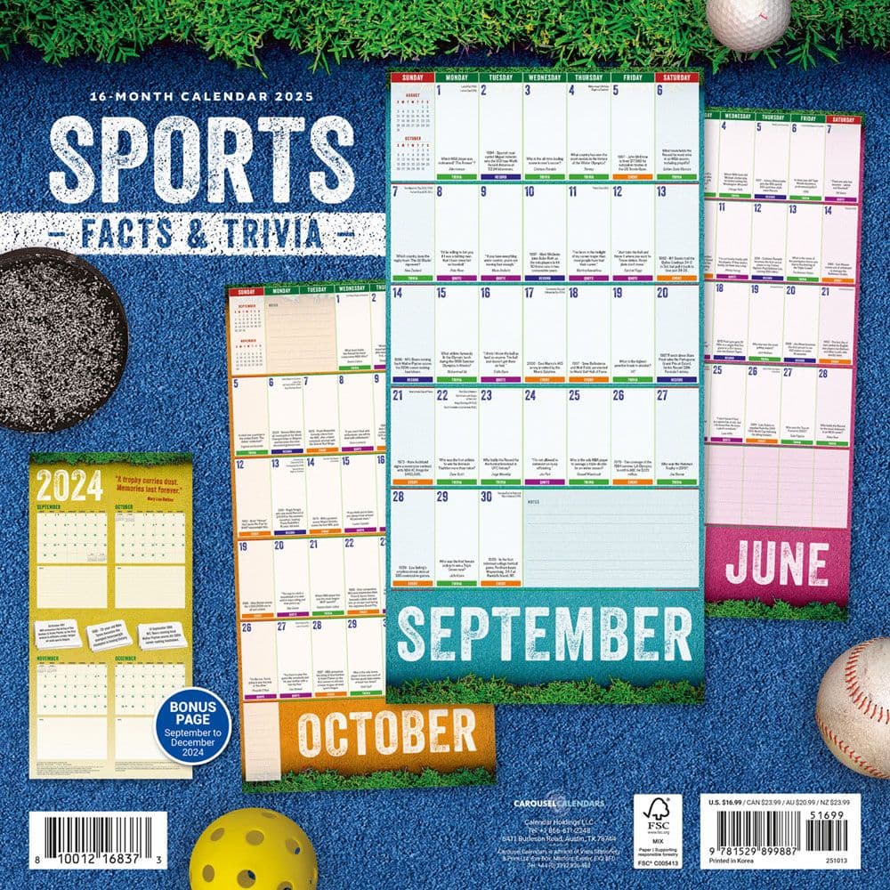 Sports Facts and Trivia 2025 Wall Calendar First Alternate Image width="1000" height="1000"