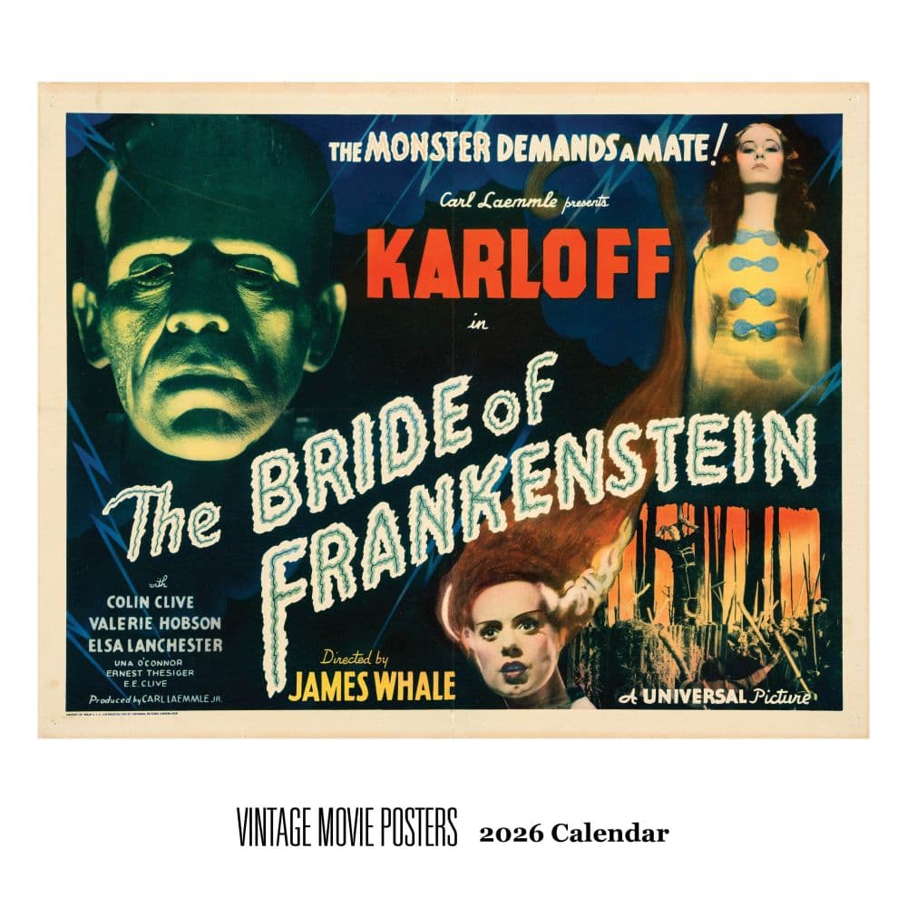 Vintage Movie Square Poster 2026 Wall Calendar Main Product Image