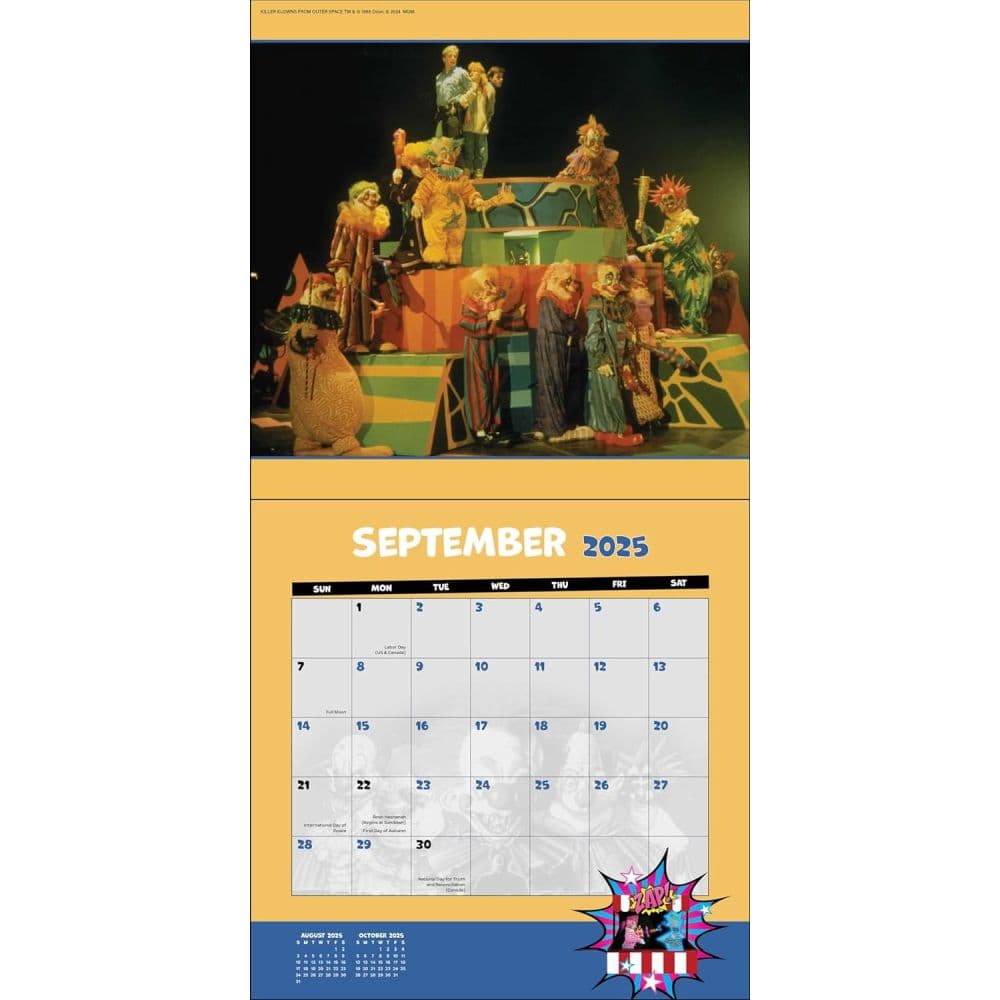 Killer Klowns from Outer Space 2025 Wall Calendar Fourth Alternate Image width=&quot;1000&quot; height=&quot;1000&quot;