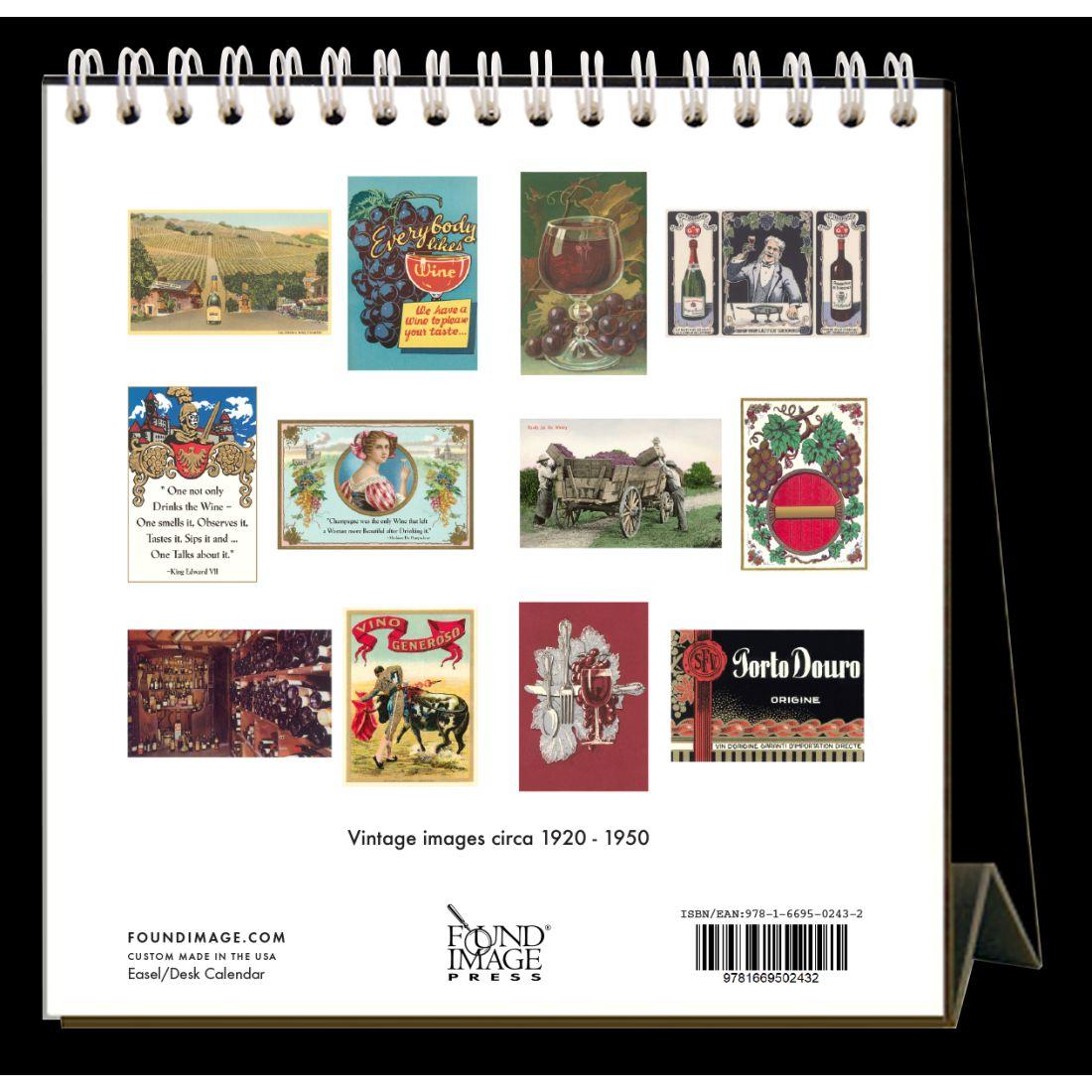 Wine 2024 Easel Desk Calendar