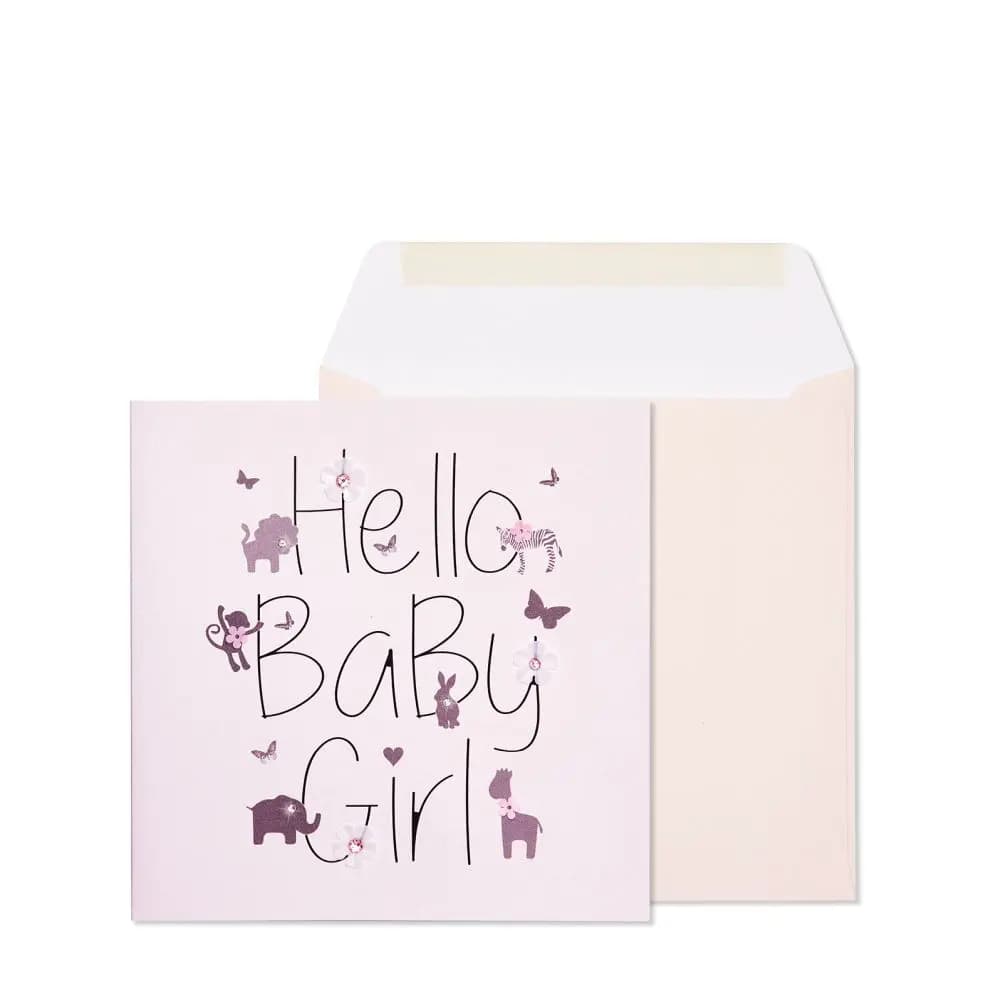 Hello Baby Girl New Baby Card