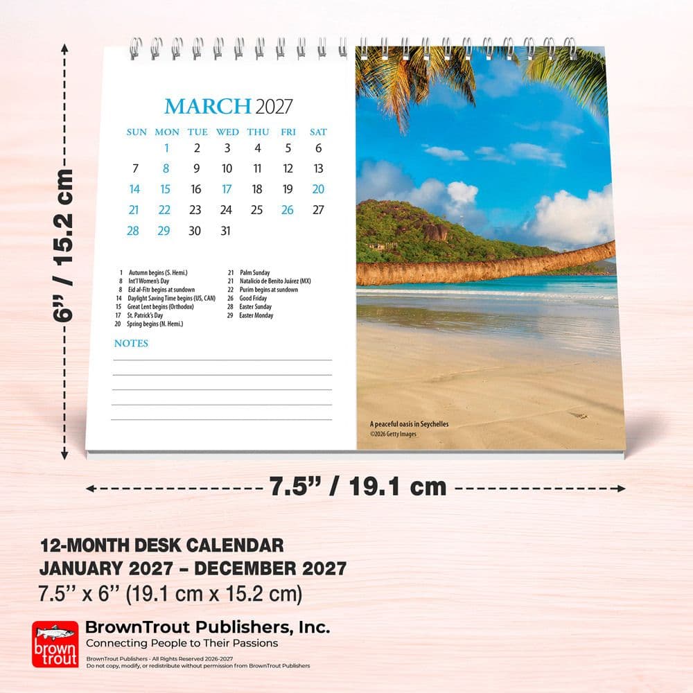 Beaches 2027 Double View Easel Desk Calendar Fifth Alternate Image