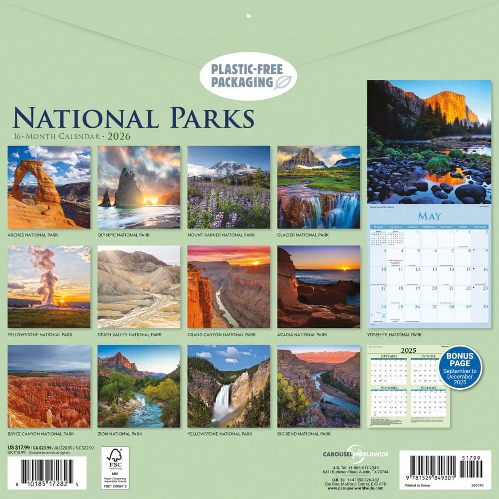 National Parks 2026 Wall Calendar First Alternate Image
