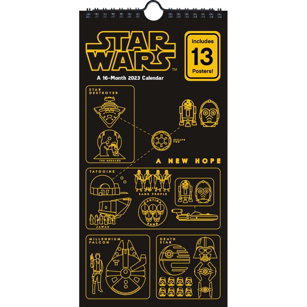 Trends International Star Wars 2023 Mini Slim Poster Calendar