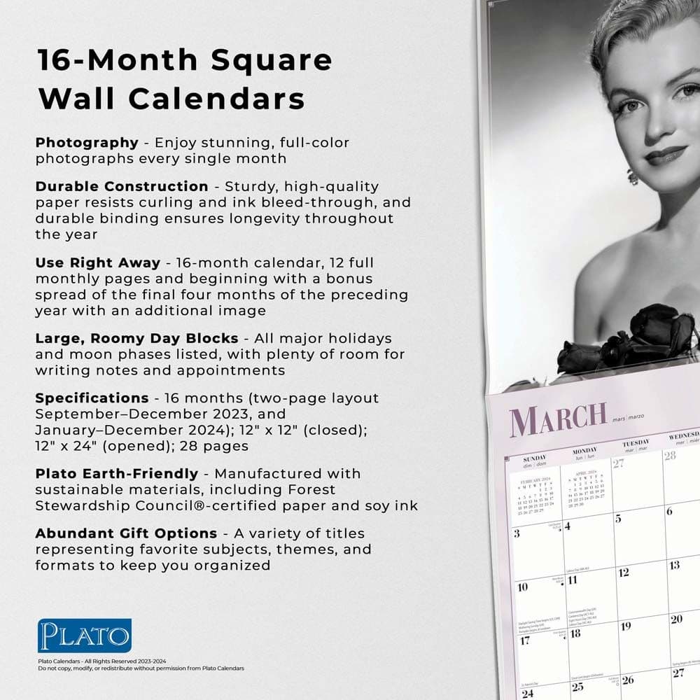 Marilyn Monroe 2024 Wall Calendar Alternate Image 4