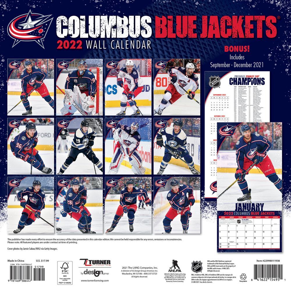 NHL Columbus Blue Jackets 2022 Wall Calendar - Calendars.com
