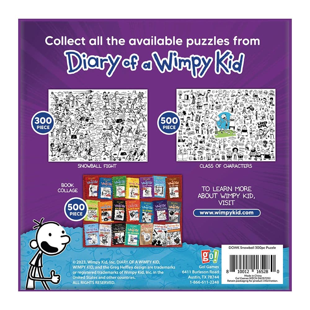 Diary of a Wimpy Kid Snowball 300 Piece  Puzzle back