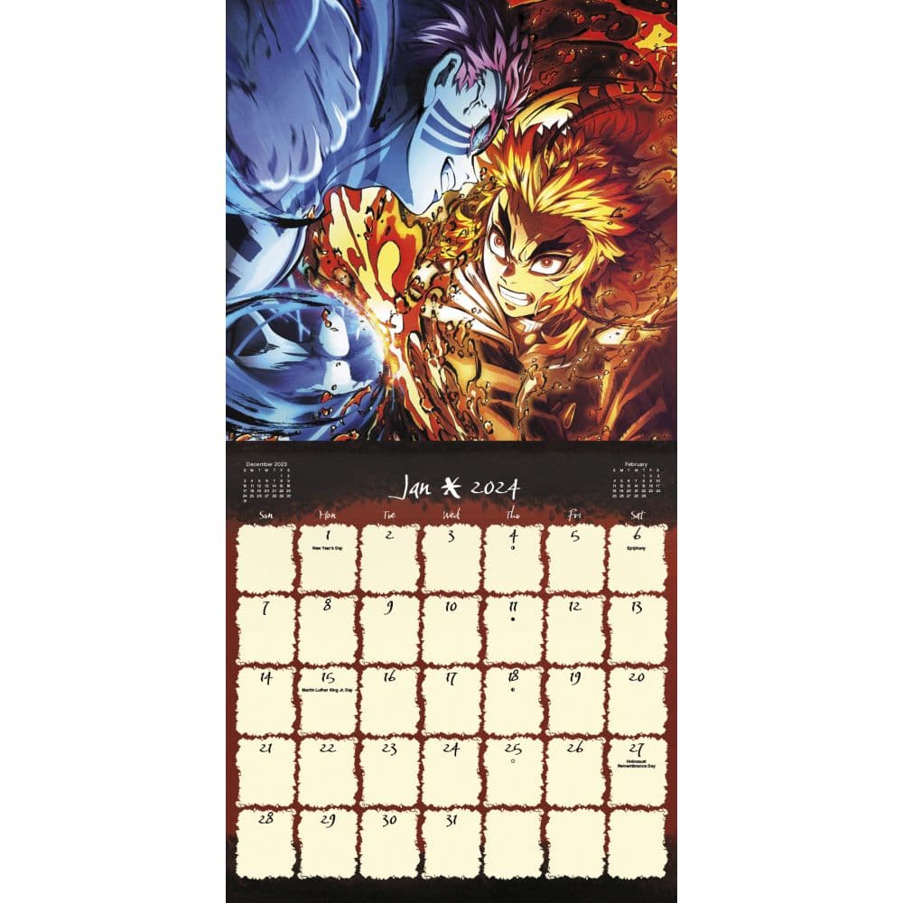 Demon Slayer Kimetsu no Yaiba 2024 Wall Calendar