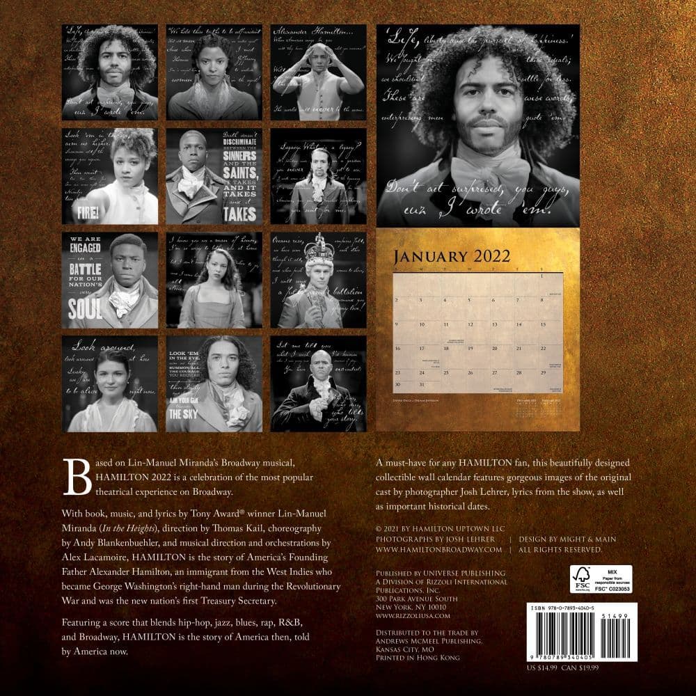 Hamilton 2022 Wall Calendar - Calendars.com