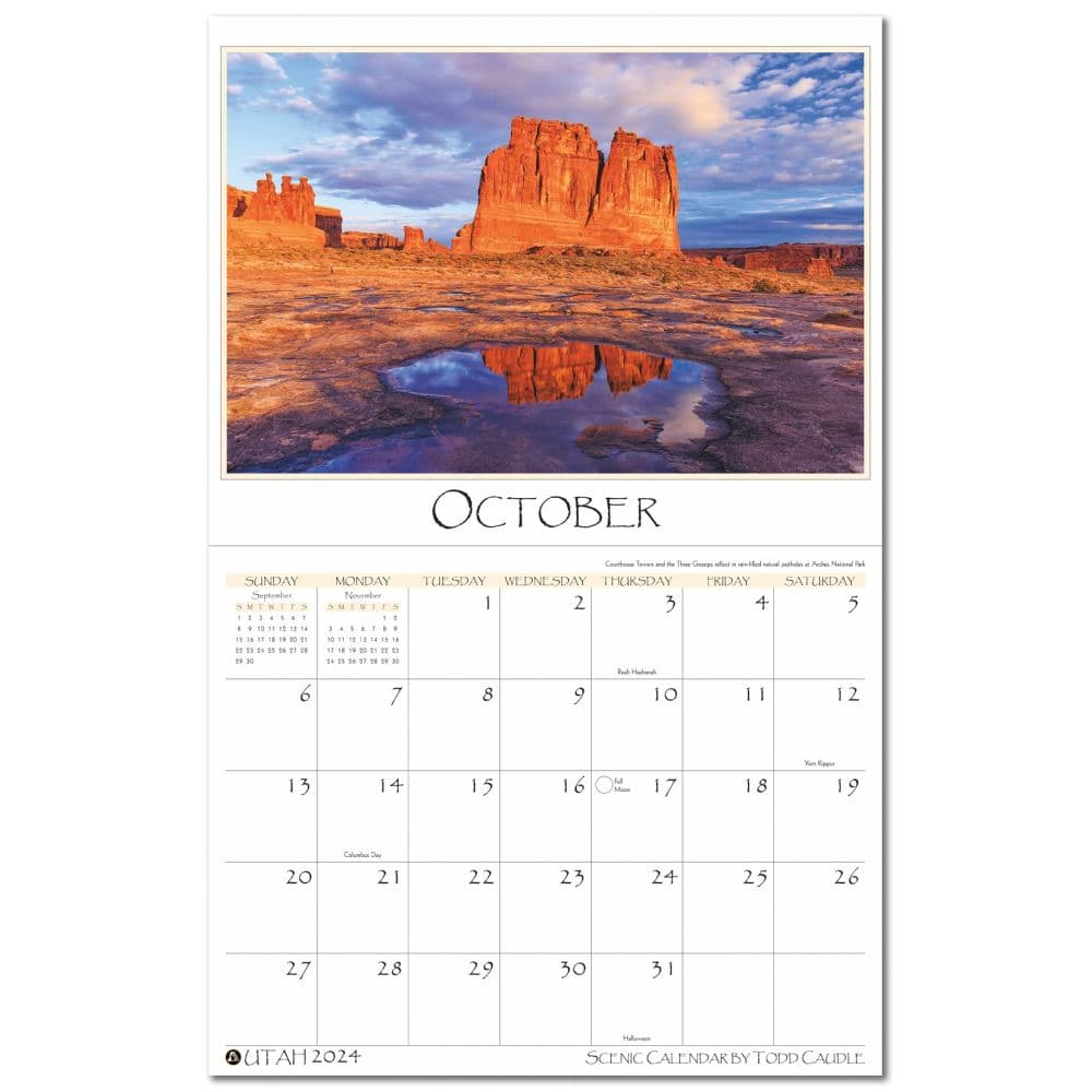 Utah 2024 Wall Calendar Alt2
