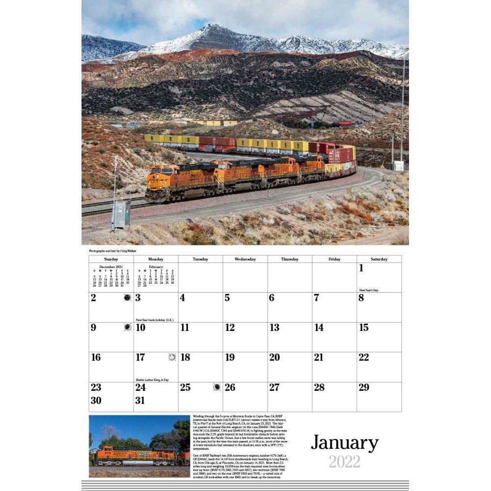 Trains Railroading 2022 Wall Calendar - Calendars.com