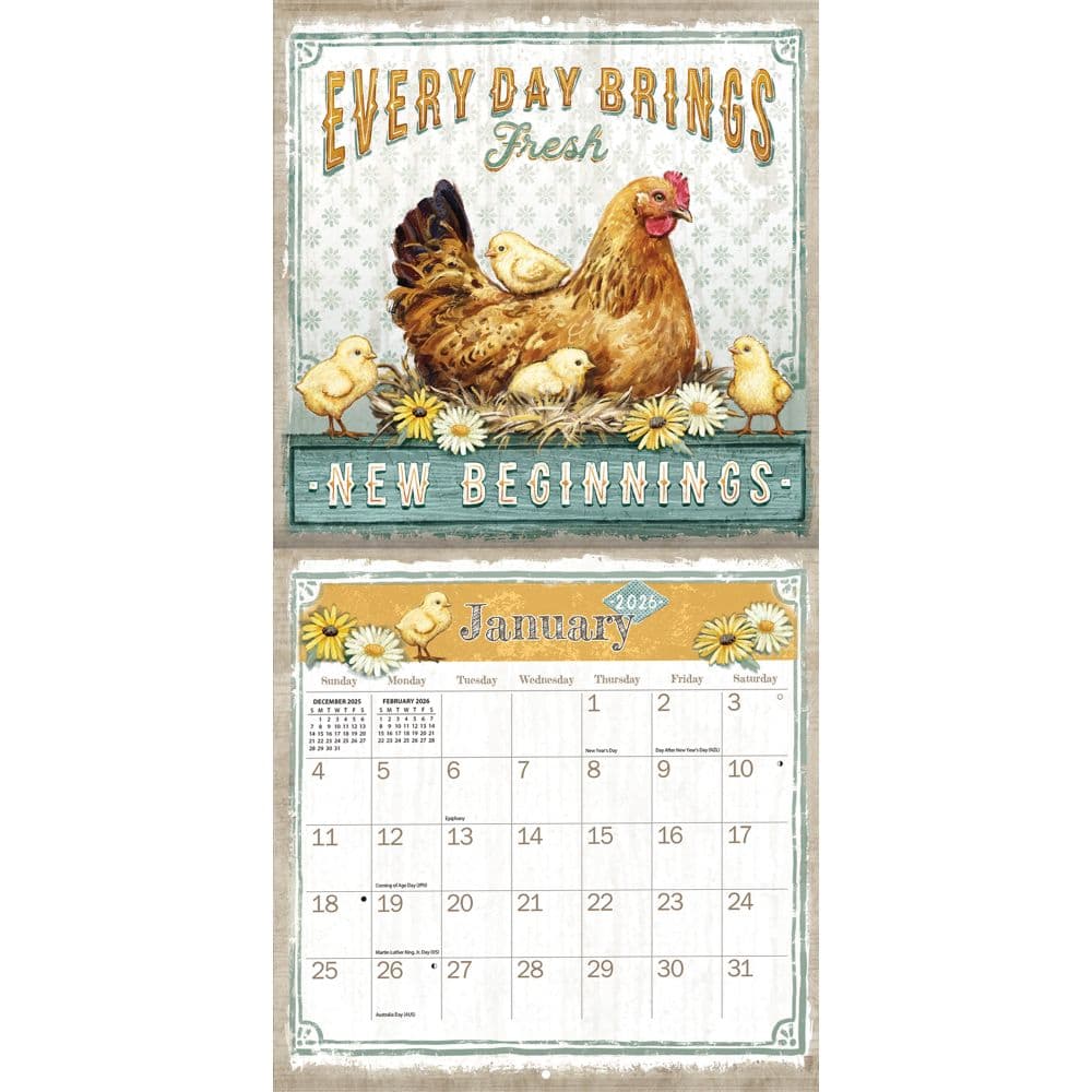 Farmhouse 2026 Mini Wall Calendar _ALT1