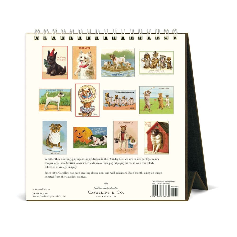 Dogs Vintage 2025 Easel Desk Calendar Second Alternate Image width="1000" height="1000"