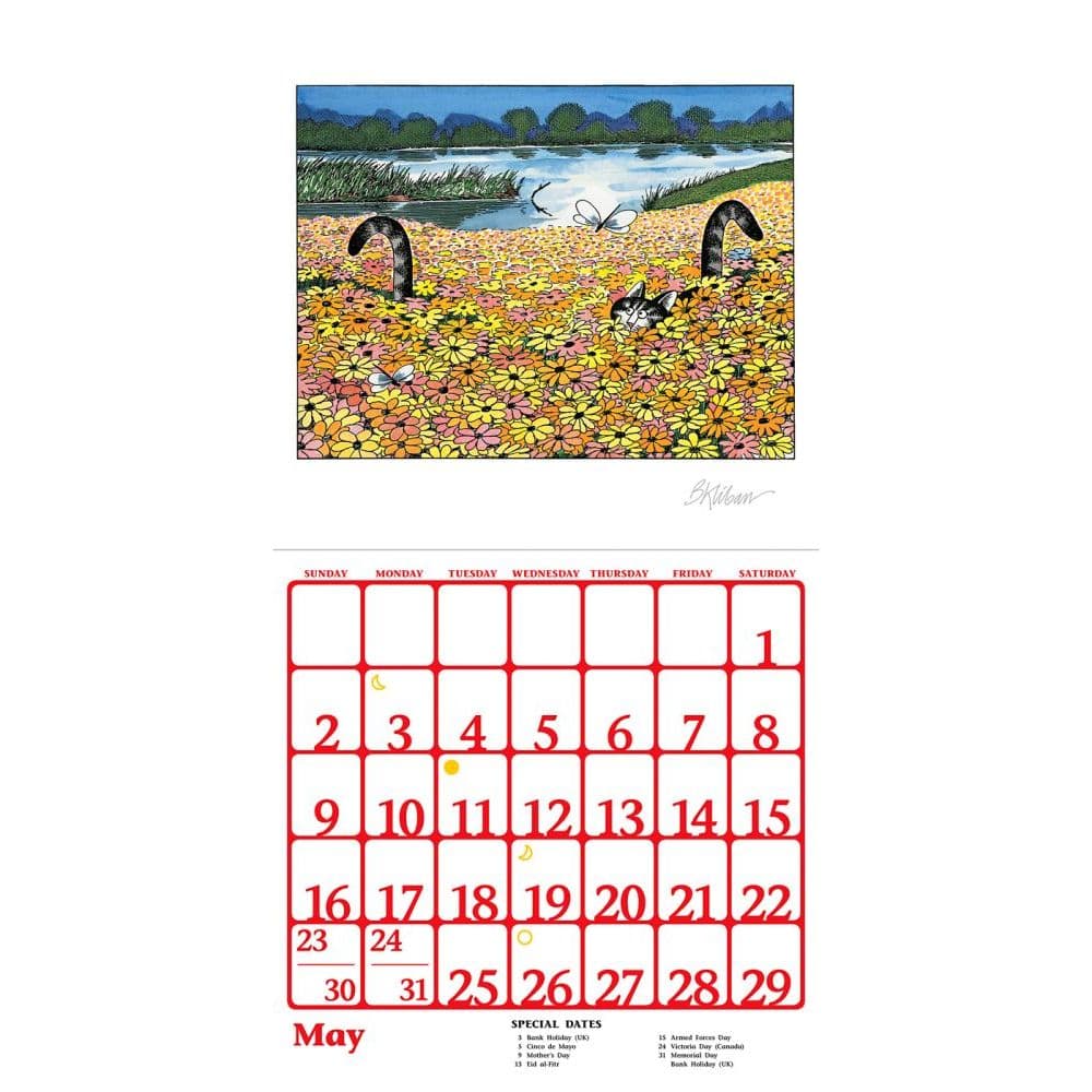 Kliban Cat Sticker Wall Calendar